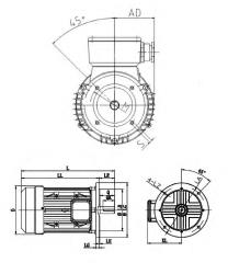 MOTOR DE IMAN B14 4 POLOS VELOCIDAD 3000 RPM VOLTAJE NOMINAL 230 PAR NOMINAL 2.54 NM CORRIENTE NOMINAL 2.4 A REF. EURA DRIVES EVPM-401IN2Y063D30A14